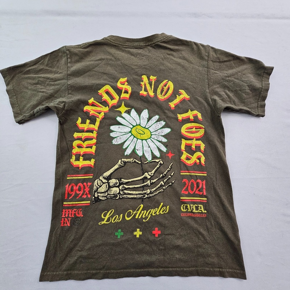 Friends Not Foes CVLA Sunflower Brown Short Sleeve Cotton T-Shirt Men's S